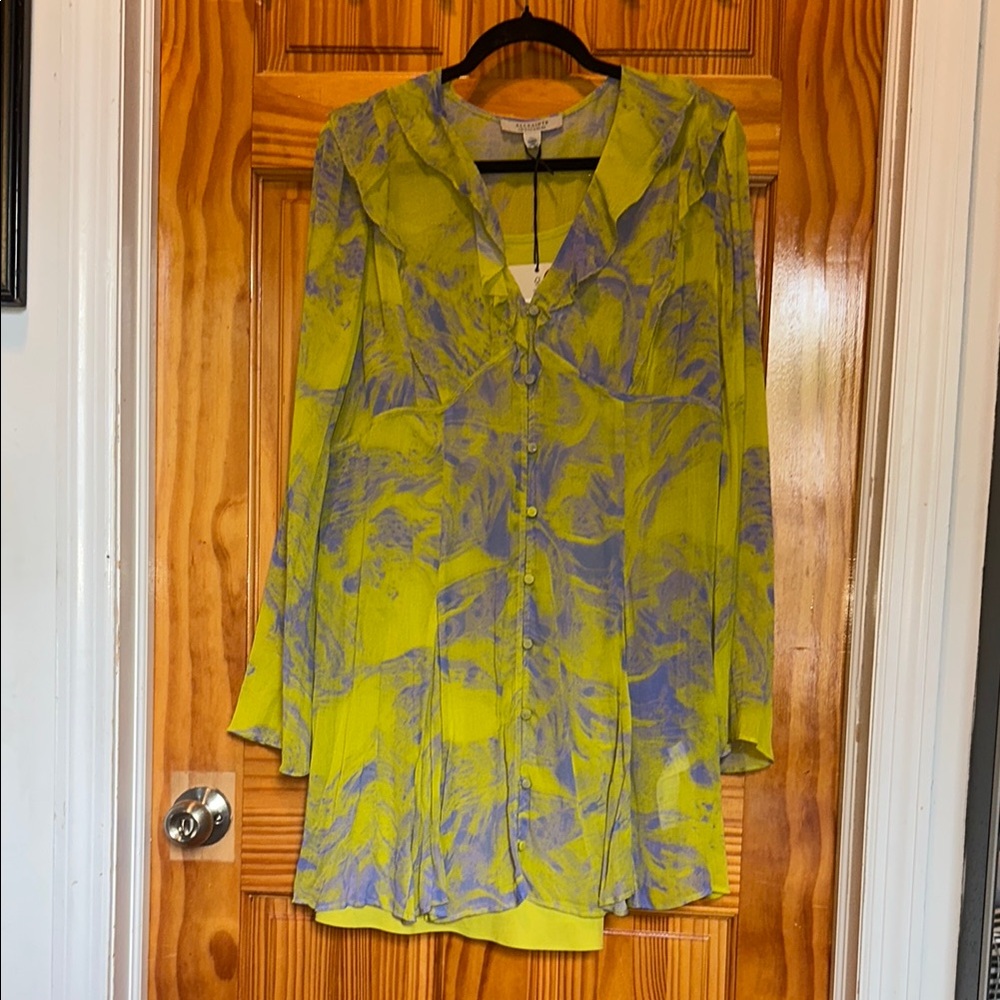 all saints lini inspiral print dress US 10 NWT - Picture 6 of 10